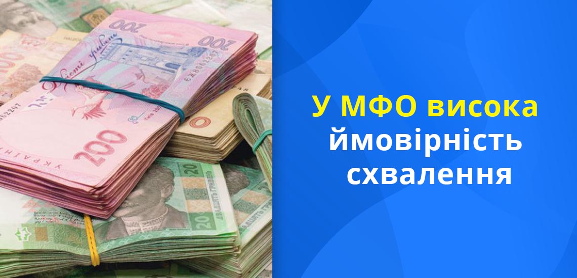 У МФО висока ймовірність схвалення та цілодобове, швидке отримання коштів