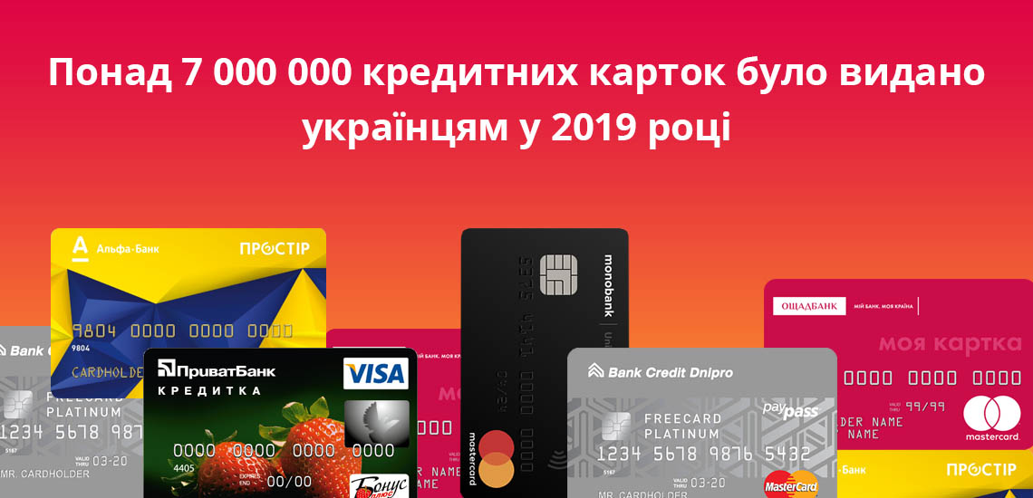 Понад 7 000 000 кредитних карток було видано українцям у 2019 році
