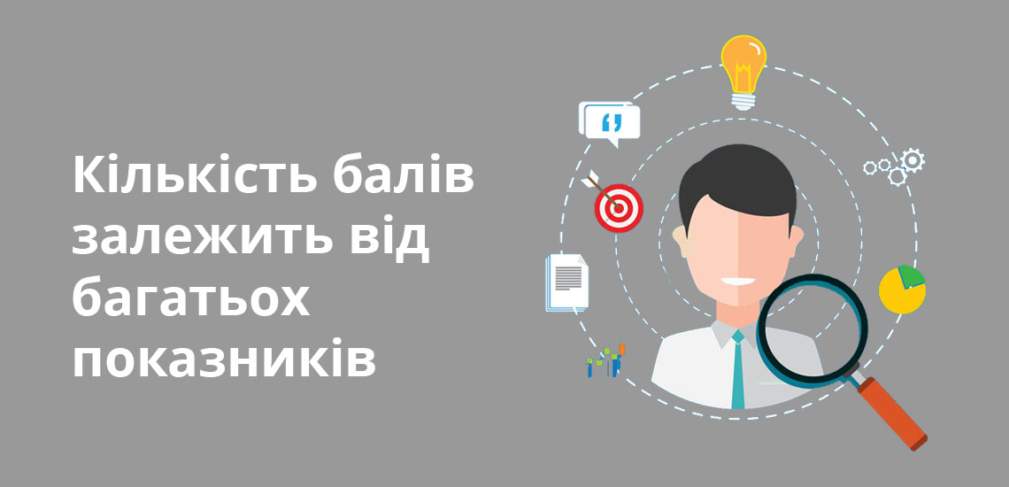 Кількість балів залежить від багатьох показників