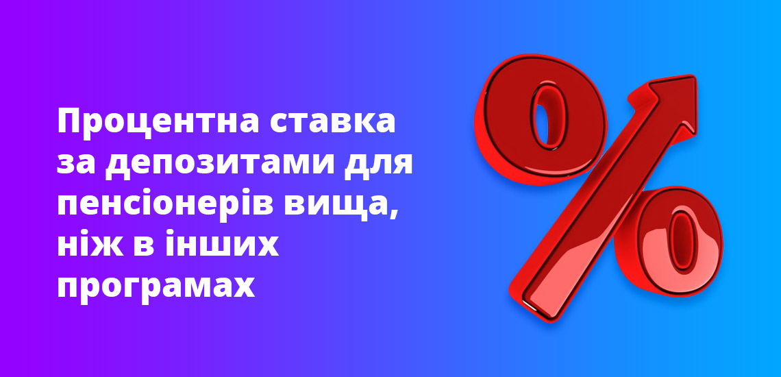 Процентна ставка за депозитами для пенсіонерів вища, ніж в інших програмах